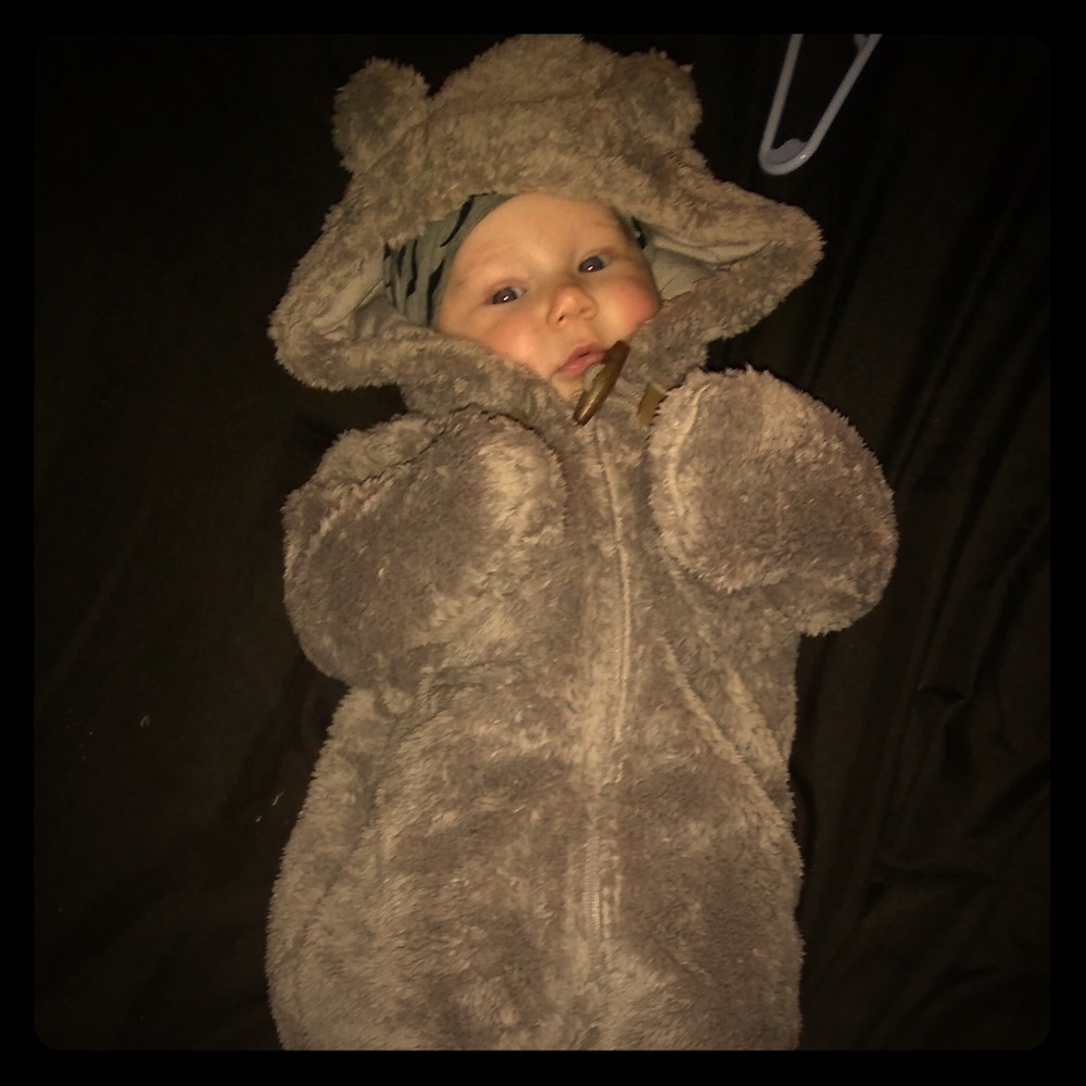 Full Body Bear Suit Carter’s size 6M Grey